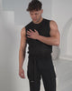 Men’s Sleeveless Crochet Vest - Black