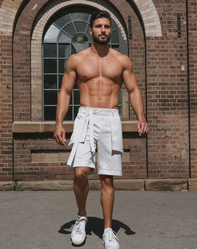 Men’s Tailored Samurai Shorts - Beige