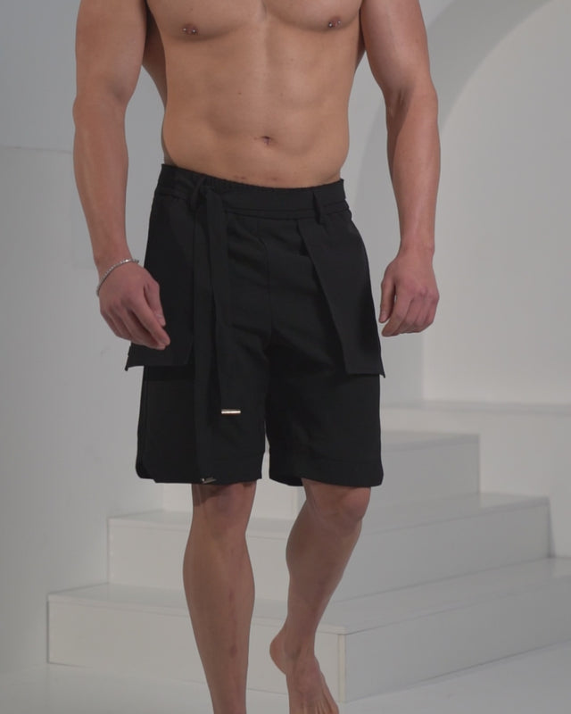 Men’s Tailored Samurai Shorts - Black