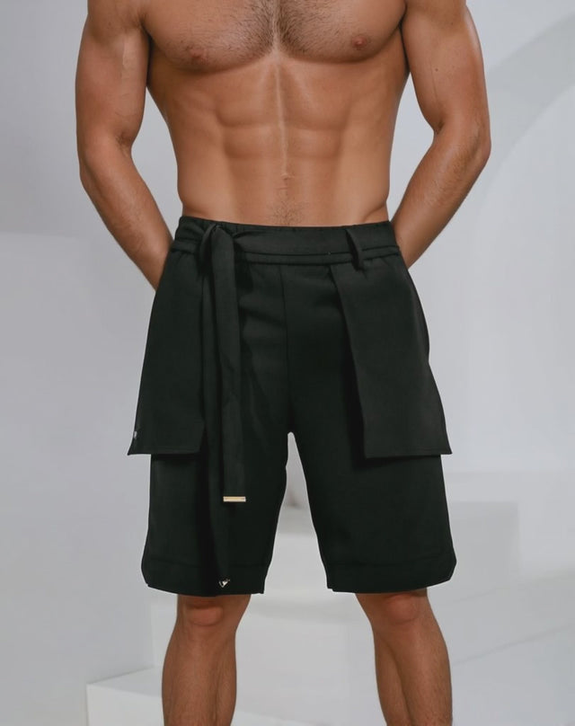 Men’s Tailored Samurai Shorts - Black