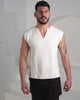 Men’s Oversized Sleeveless Knitted Vest - White