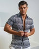 Men's Textured Shirt Classic Fit - Batik Pattern